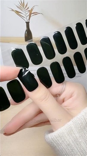 🖤 Black Semi-Cured Gel Nails 😍 Elegant Nail Transformation | Trending Nail Design 2026