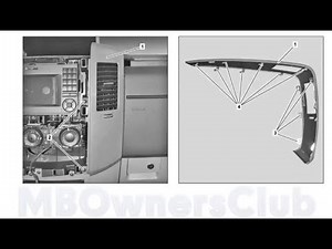 Remove/install air outlet covering on instrument panel center part on Sprinter