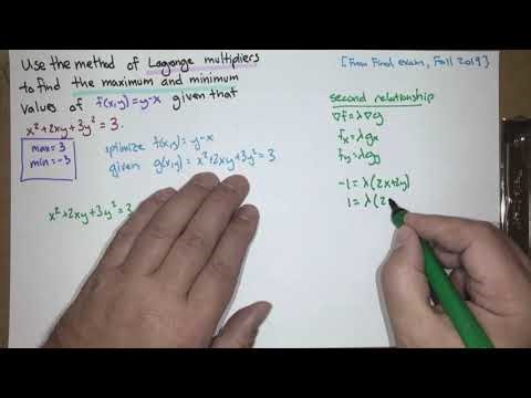 Lagrange multipliers -- bonus problem (Calc 3; Lecture 2-9; Fall 25)