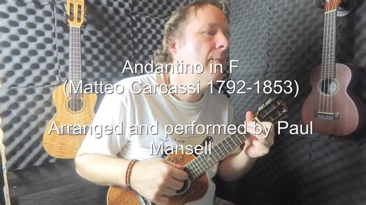 Simple Classical Piece on Ukulele. Andantino by (Matteo Carcassi 1792-1853) #ukulele #fmp