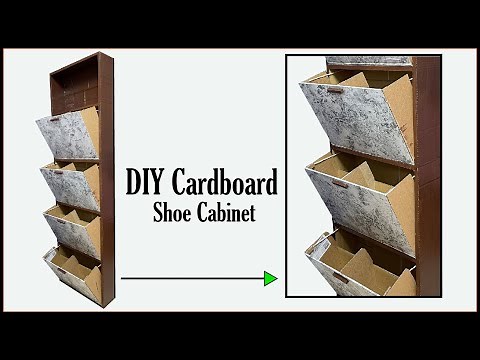 DIY Cardboard Shoe Cabinet / Shoe Organizer / Shoe Rack