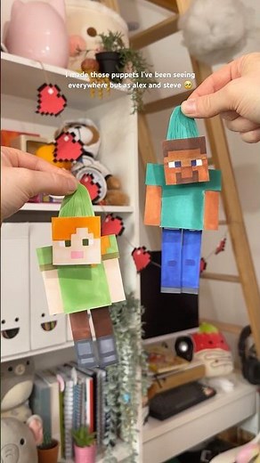 I made minecraft paper doll PUPPETS 🥹