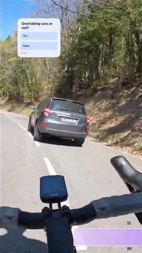 Overtaking a slower car #cycling