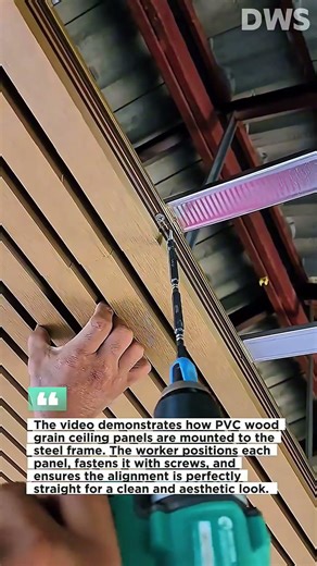 Professional PVC Ceiling Installation Tutorial – Wood Grain Panel Installation Process