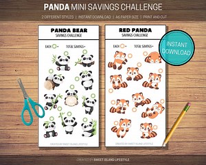 Mini défi économique Panda : tracker A6 (téléchargement numérique) - Etsy France