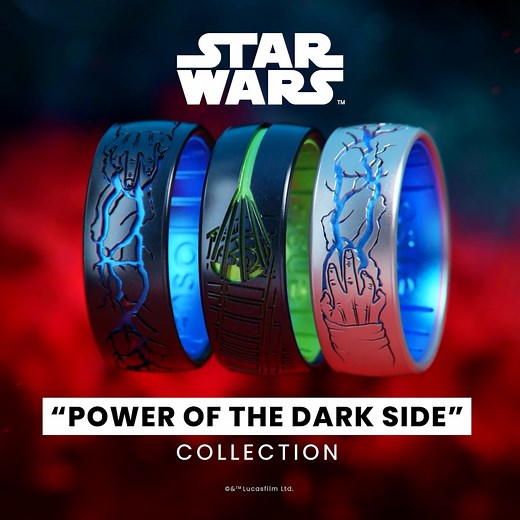 Celebrate the darkest forces in the galaxy with our NEW STAR WARS™ Force Lightning and Death Star™ rings. 🌑⚡ Crafted for those who pay allegiance to the dark side, these rings symbolize strength and dominion. Shop now! | Enso Rings