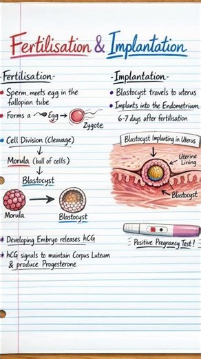 Fertilisation and implantation short notes