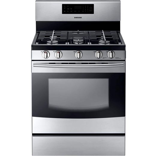 Samsung 30 in. 5.8 cu. ft. Gas Range with Self-Cleaning Oven and 5 Burner Cooktop with Griddle in Stainless Steel NX58F5500SS - The Home Depot