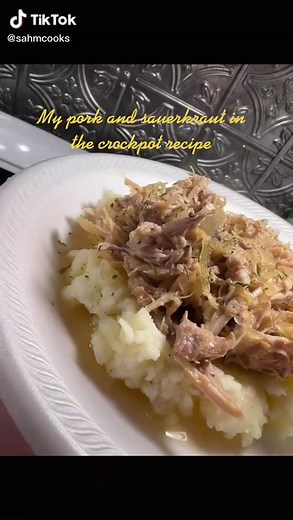 My pork and sauerkraut in the crockpot recipe enjoy 😉 #porkloinroast #pork #sauerkraut #porkandsauerkraut #crockpot #crockpotrecipes #crockpotmeals
