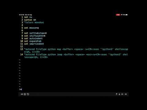 Running Python on the iPad using VIM editor and a-shell app
