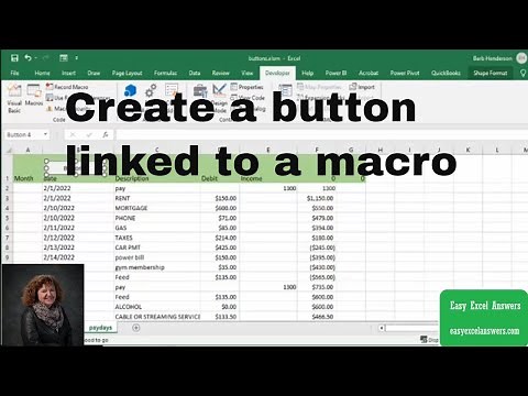 How to create a button linked to a macro in Excel