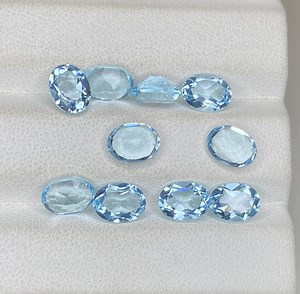 Faceted Oval Sky Blue Topaz | Lab-created Loose Gemstone - Etsy