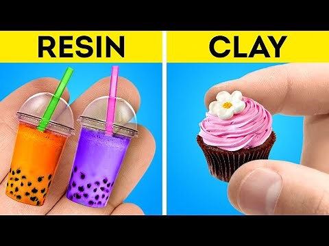 EPOXY RESIN vs POLYMER CLAY || DIY Jewelry And Mini Crafts