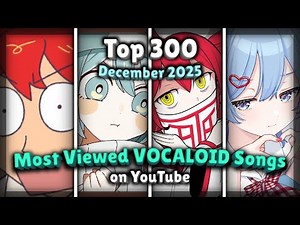 [TOP 300] Most Viewed VOCALOID Songs on YouTube (December 2025)
