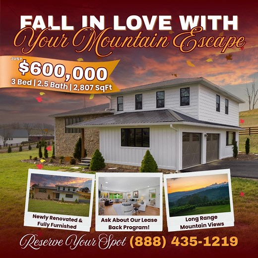 1.1K views | Looking for a peaceful escape that doesn’t sacrifice comfort? ✨ Tuscanee in Tennessee offers new and move-in ready homes with spacious lots, lake access, and breathtaking mountain views. Call 888-435-1219 today to learn more! Ask about our lease back program — limited homes available! https://hubs.la/Q03RGrGb0 | Waterfront Group PLC, LLC | Facebook