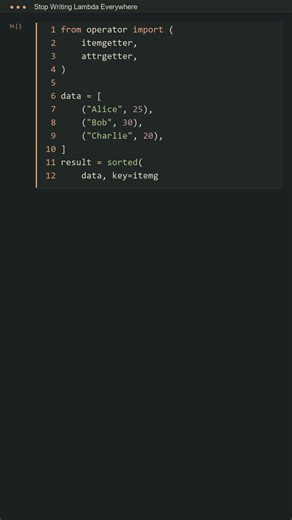 top Writing Lambda Everywhere (Use operator Instead) 🚫 #python #operator #lambda