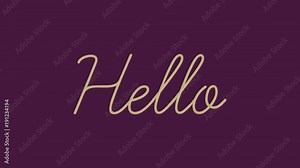 Hello word motion graphics flat animation. Available in 4K FullHD and HD video 2D render footage