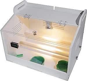 Intelligent Brooder Box for 10-15 Newborns, Chicks, Birds, Parakeets - Built-in Chicken Perch and Feeder/Waterer - White