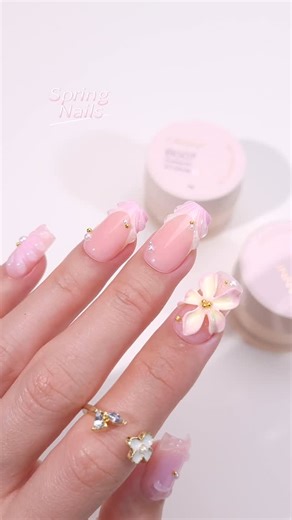 CANNI Official on Instagram: "2026 spring nails inspo! This is the nail art of my dreams! 🥹 CANNI‘s NEW White Flower Sculpting Gel makes 3D petal shaping so easy, and our pink stamping gel creates that flawless gradient—paired with a pop of yellow, it’s pure spring romance! Follow the step-by-step tutorial—beginners, this one‘s for you! 💖 #springnails#nailtutorial#3Dnails#nailinspo#flowernailsnailartcanni"