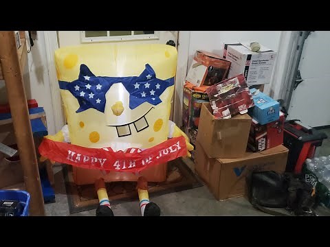 *NEW* Gemmy 2021 3.2ft Patriotic SpongeBob SquarePants Airblown Inflatable Review