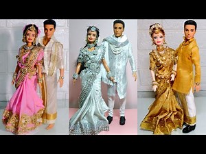 South Indian Bridal Barbie bride & groom Doll making with jewellery |Tamilnadu & kerala doll couples