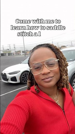 Learning to hand sew and saddle stitch at Tandy Leather. #newcraft #sewingwithleather