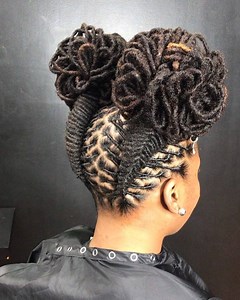 KARIBBEAN LOC BUNS 💚💚 birthday slay for my girl @smurfette2.0 😘😘😘 | Karibbean Kinks Natural Hair Salon