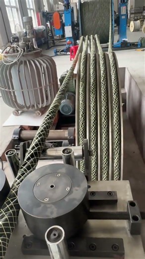 The braiding process for heavy-duty cables is mesmerizing