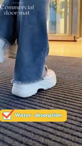 3' x 10' High Traffic Guard Doormat, Commercial Grade Door Floor Mat Striped Brush Step Entrance Mat with Rubber Backing, Low Profile Commercial Rugs for Entryway, Easy to Clean(Jet Black)