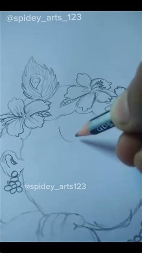 Krishna ji art.|| part-1 || #drawing #art #sketch #nobatidao #krishna #doms @spidey_arts123