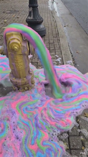 Fire hydrant leaking elephant toothpaste.
