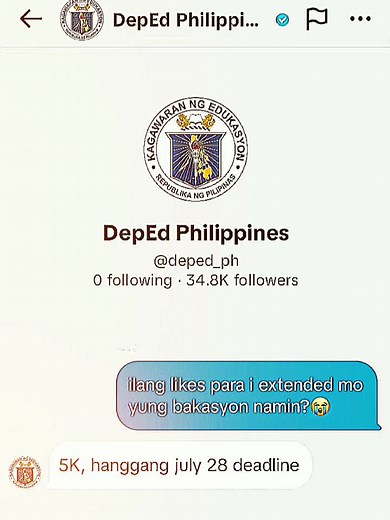 fyp? @TikTok wag nyona pansinin yung lyrics kasi iniba ko mute kasi yung una kong post eh😭 sige na pls paabutin nyo 5k likes😭 #fyp #foryoupage #fyppppppppppppppppppppppp #fypシ #unflopme #unflopmetiktok #tiktokunflopme #fypme #fypmetiktok #tiktokfypme #foryoupageofficiall #deped #philippines #extend #vacation #please