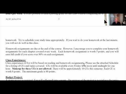 Managerial Accounting 1B Syllabus Review Section 45544