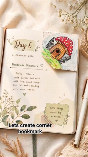 Day 6: How to make corner bookmark step by step #youtubeshorts #bookmark #art #shorts #short #viral