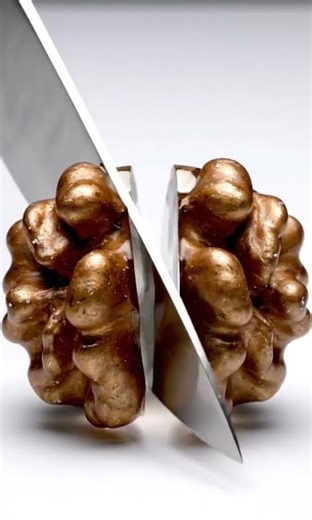 Glass Walnut Cutting ASMR 🌰✨ | Perfect Crystal Nut Slice!