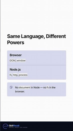 Where Does JavaScript Actually Run? Browser vs Node in 40s