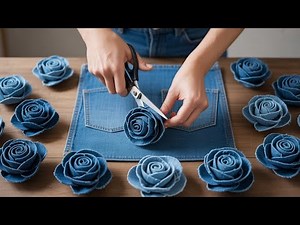 Turn Old jeans into beautiful Flowers - step by step tutorial