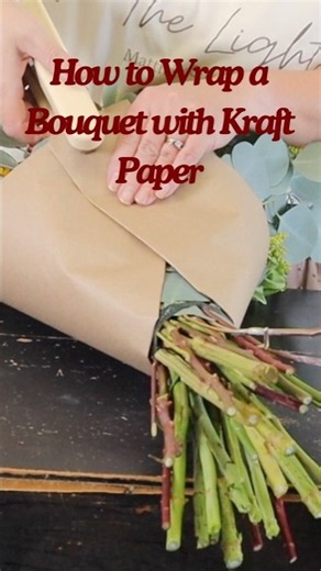 How to Wrap a Bouquet with Kraft Paper - Easy Staple Method