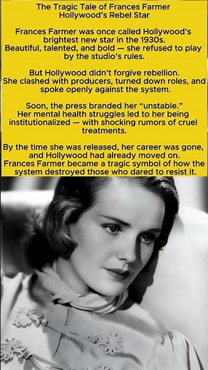 👉 The Tragic Tale of Frances Farmer – Hollywood’s Rebel Star 🌑