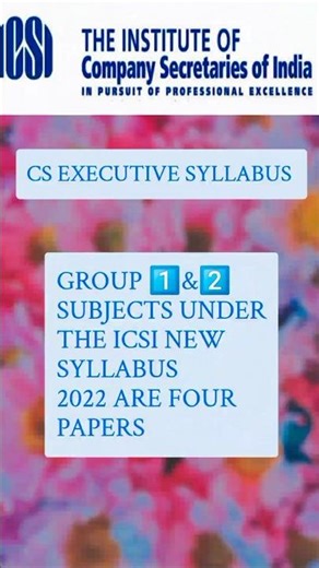 CS EXECUTIVE NEW SYLLABUS| #csexecutivesyllabus #csexecutive #csstudents