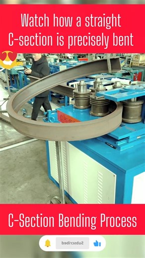 Watch how a straight C-section is precisely bent: ginues engineering #shorts
