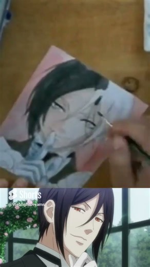 Black Butler Fanart Done with CHEAP Art Supplies 🤯🤑 Dollar Tree Items #cheapartsupplies #blackbutler