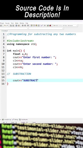 C++ || Program | Substracting any two Numbers in Dev C++ ||