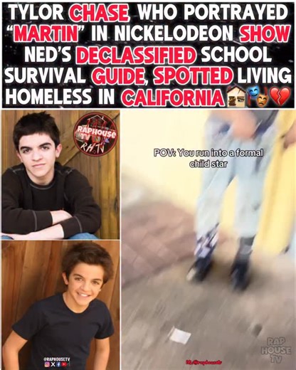 Raphouse T V on Instagram: "Tylor Chase, Who Portrayed “Martin” In Nickelodeon Show Ned’s Declassified School Survival Guide, Spotted Living Homeless In California 🏚️🎭💔 Thoughts??? Prayers go out 🙏🏾"