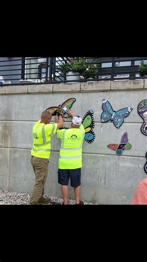 Butterfly Wall Mural installation Carmel IN Monon Trail