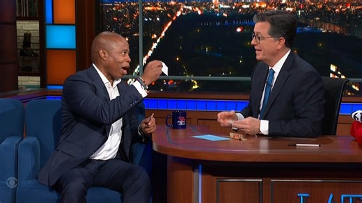 NYC Mayor-Elect Eric Adams Gives Stephen Colbert Weed Rolling Papers