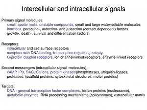 Intercellular and intracellular signals - SlideServe