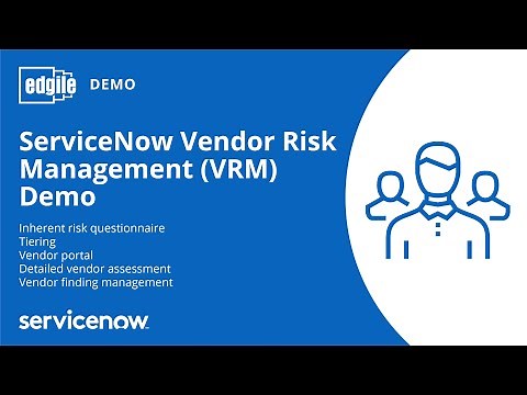 ServiceNow Vendor Risk Management VRM Demo