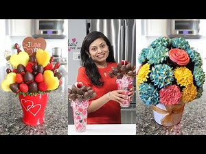 How to Make Edible Bouquet Chocolate Coated Strawberries Video Recipe | Bhavna's Kitchen