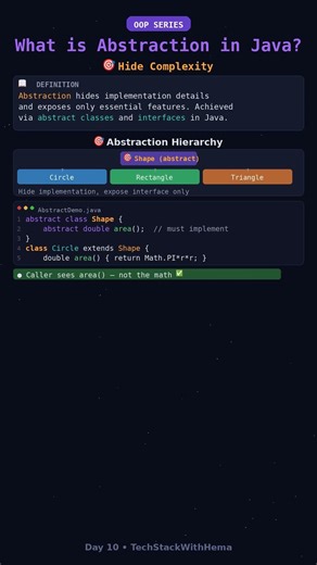 What is Abstraction in Java? | OOP Concept in 30 Sec 🚀 #shorts